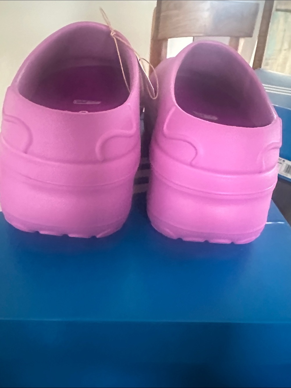 ADIFOM STAN adidas Purple Foam Slip-On Mule Clogs with White Trefoil - Picture 4 of 7